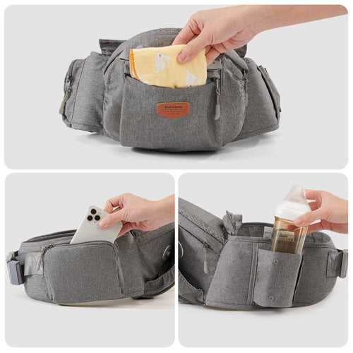 Porte-Bébé Ergonomique 3-en-1 avec Siège de Hanche